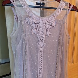 Pink/Mauve Dress w/mesh overlay